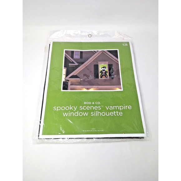 Boo & Co. Spooky Scenes Vampire window Silhouette cling 36" x 60" -NIP - Picture 1 of 3